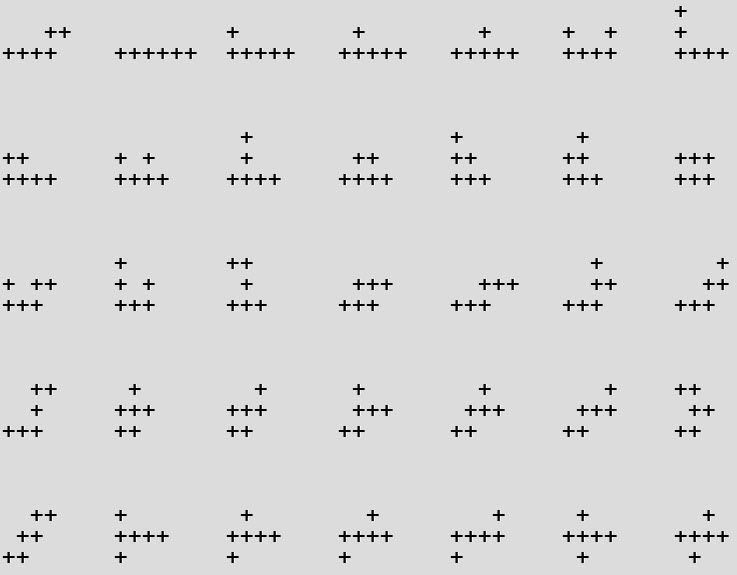 Hexominoes - Textual Graphic