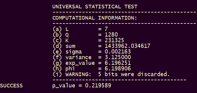 Final summary from a NIST run