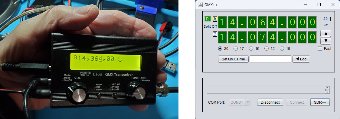 QMX photo and interface screenshot