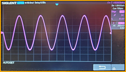 Sine wave at 7.150 MHz