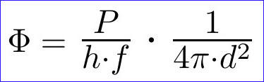 Photon flux formula