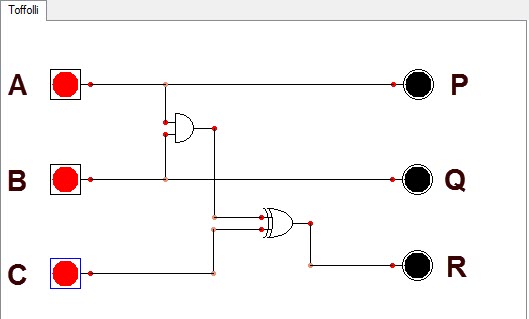 Toffoli gate equivalent logic circuit