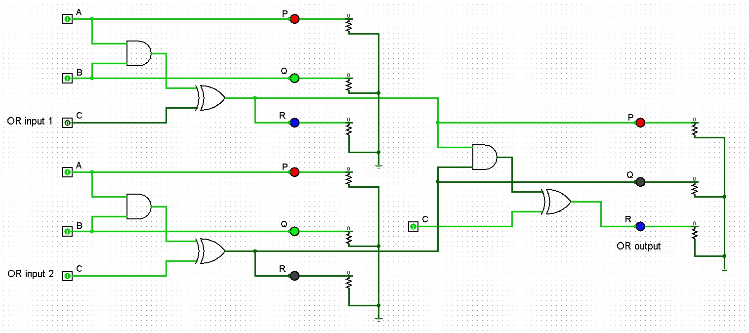 OR gate made from Toffoli gates