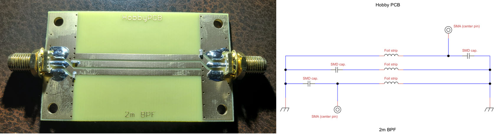HobbyPCB 144 MHz band pass filter