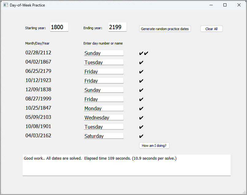 Python-based Day of Week Trainer